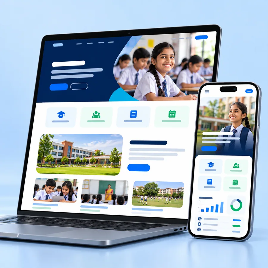 School ERP website mockup